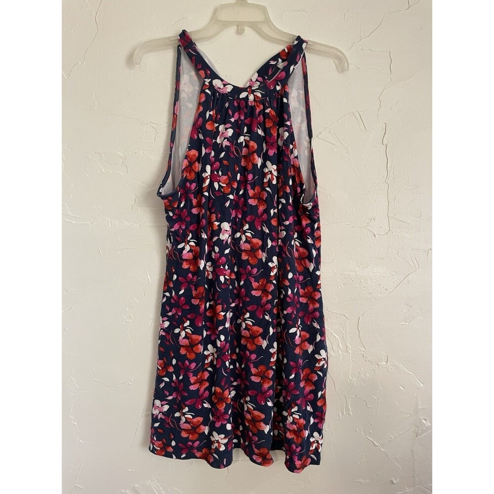 Market & Spruce Blue Floral Midi Dress Large Petite